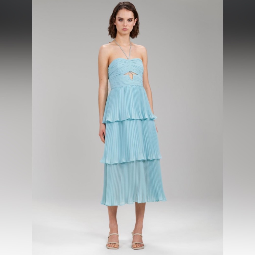 NWT 🔥🔥 Self Portrait Chiffon Midi Dress - Picture 2 of 14